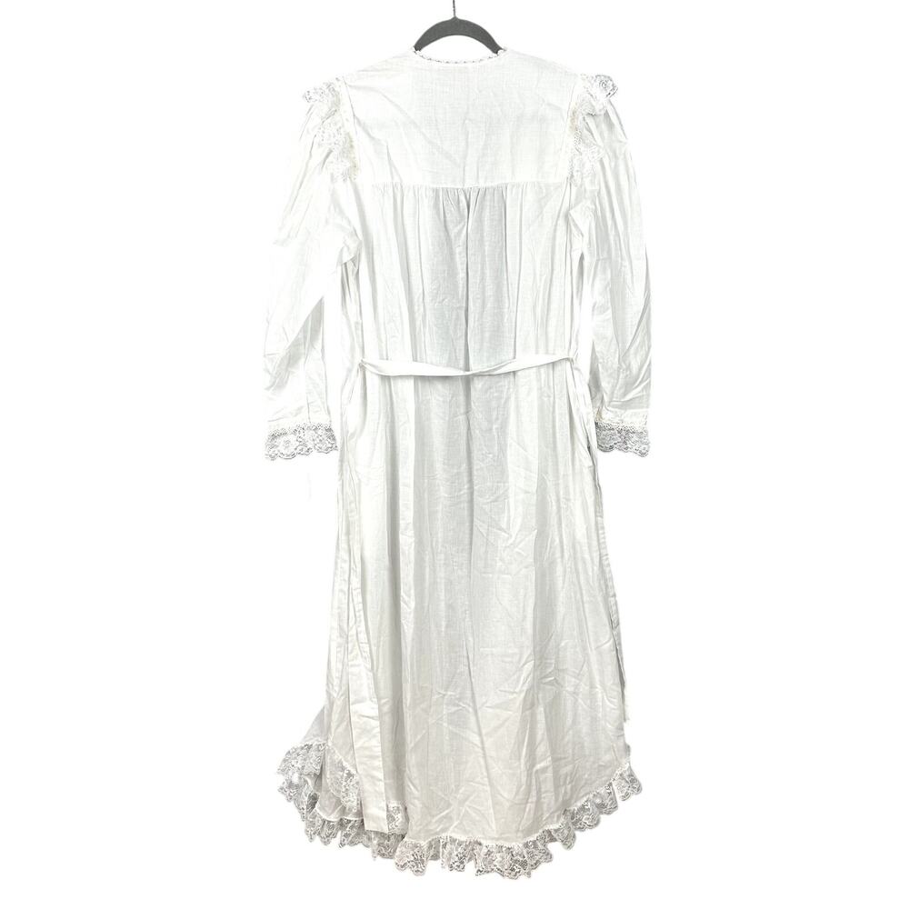 VTG Christian Dior White Lace Nightgown & Robe M 2 Piece Set Bride Romantic NEW - Picture 8 of 16
